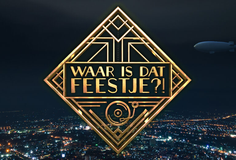 Logo van het programma Waar is dat Feestje?